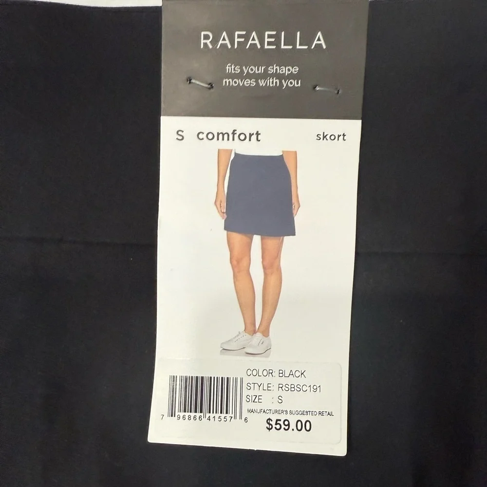 Rafaella Skort Womens Small Black Pull On Stretch Golf Tennis Skirt NWT